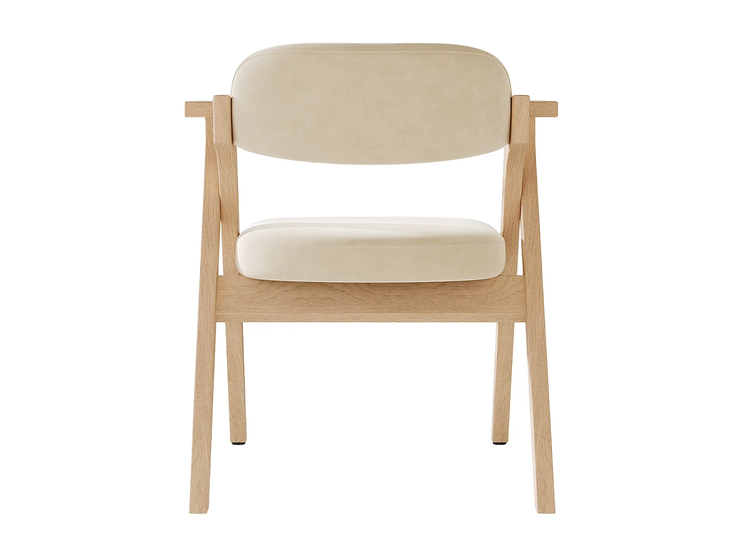 Lot de 6 chaises de salle à manger pliantes - pliables et rangeables - coussin en velours - 64.5 x 66.5 x 73 cm - bois - beige