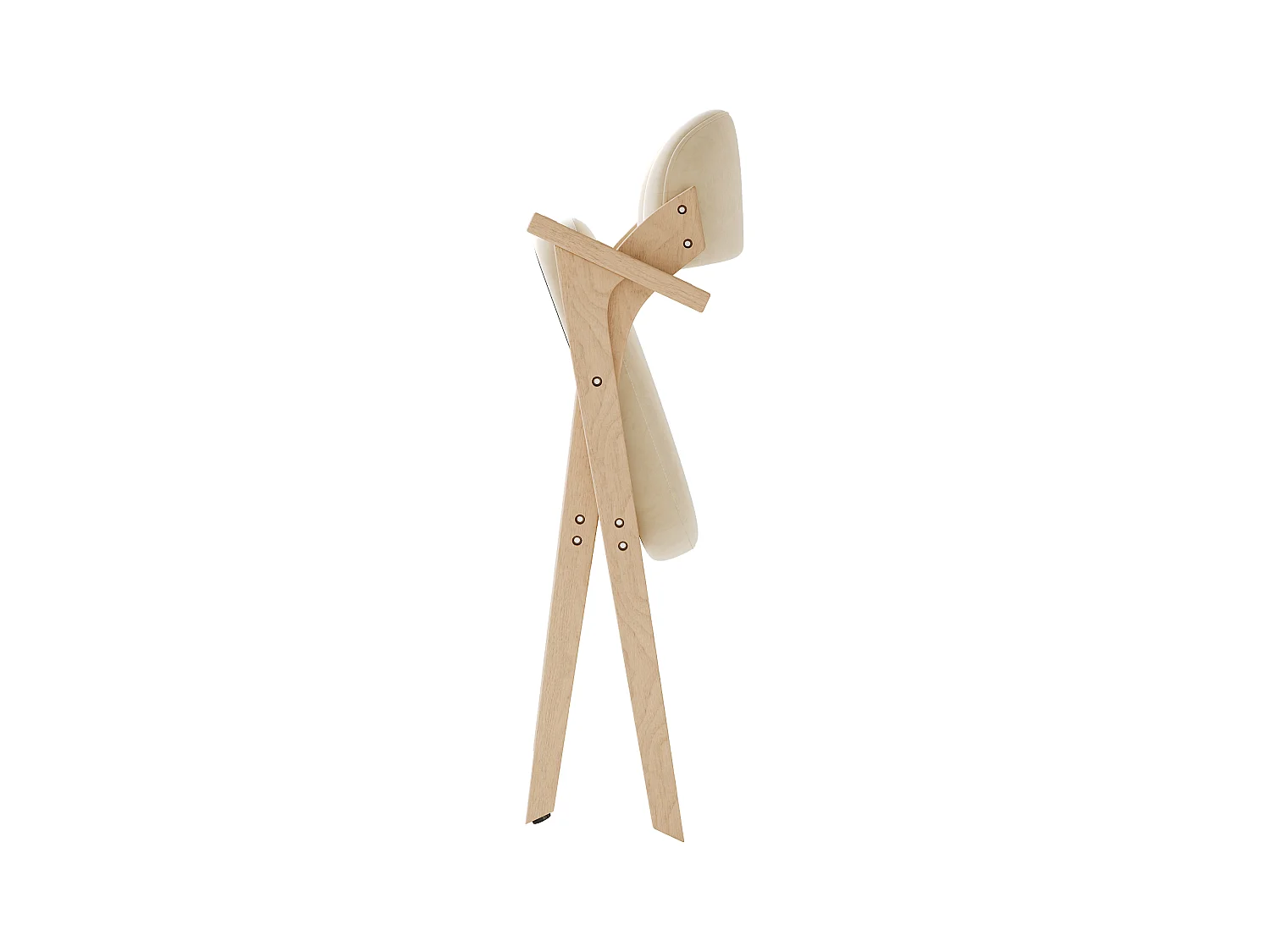 Set of 6 folding dining chairs - foldable and storable - velvet cushion - 64.5 x 66.5 x 73 cm - wood - beige