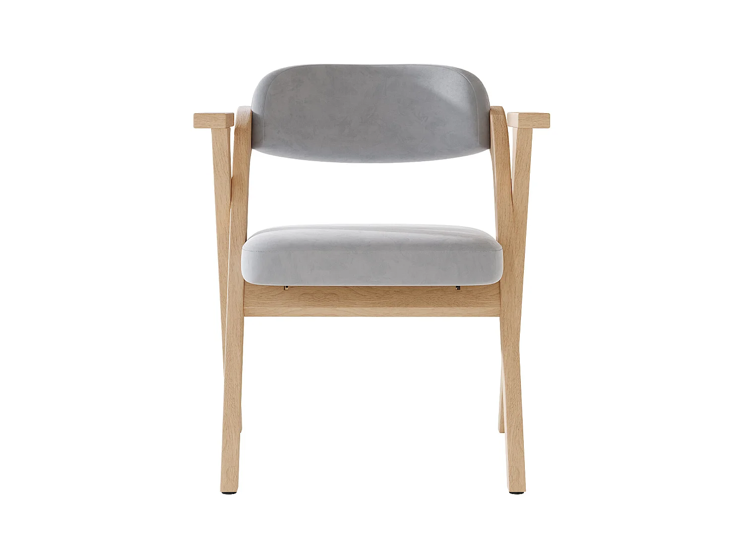 Lot de 4 chaises de salle à manger pliantes - pliables et rangeables - coussin en velours - 64.5 x 66.5 x 73 cm - bois - gris
