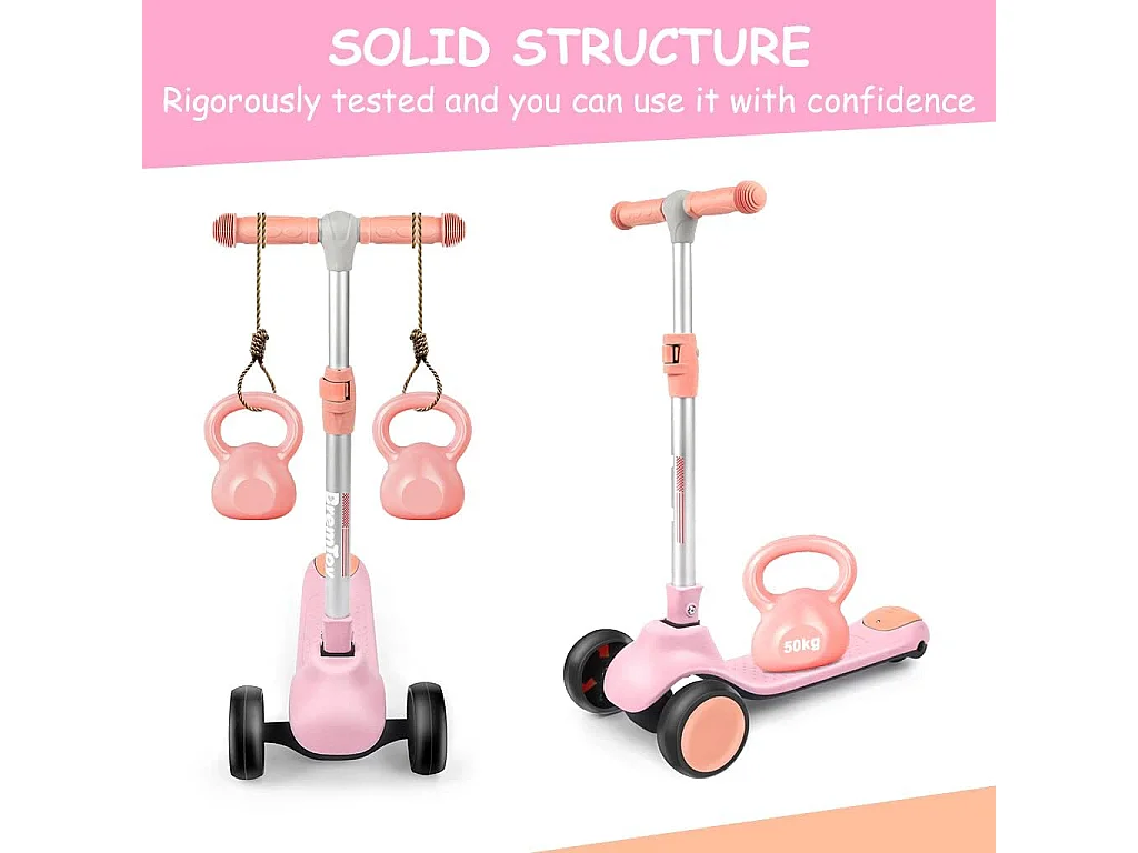 BremToy Kinderstep - Step met Hoogteverstelbaar Stuur en LED-Wielen