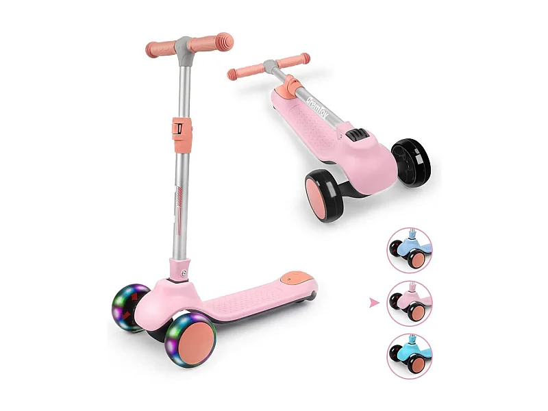 BremToy Kinderstep - Step met Hoogteverstelbaar Stuur en LED-Wielen