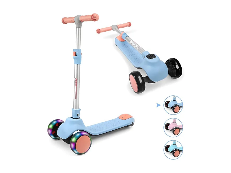 BremToy Kinderstep - Step met Hoogteverstelbaar Stuur en LED-Wielen