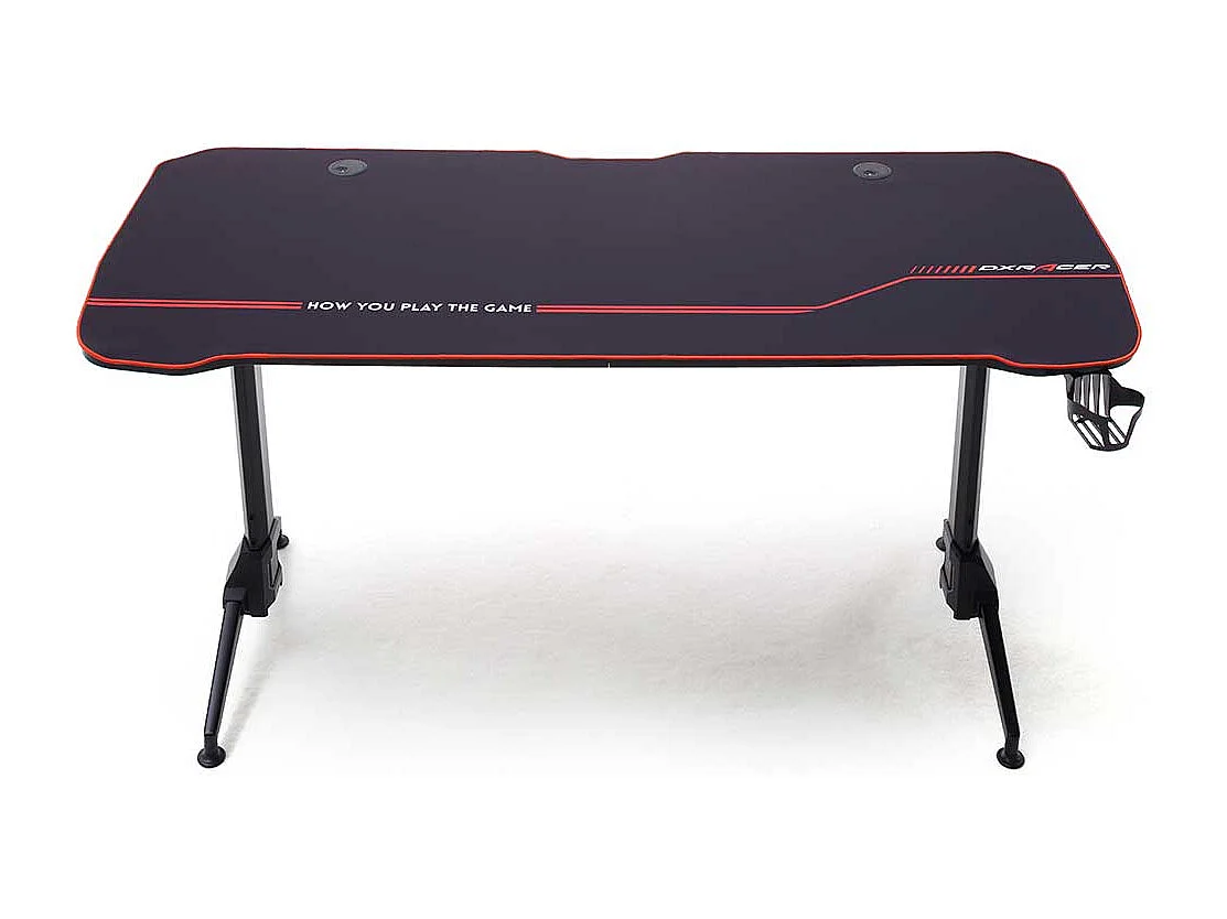 Höhenverstellbarer Schreibtisch in Schwarz T-Gestell