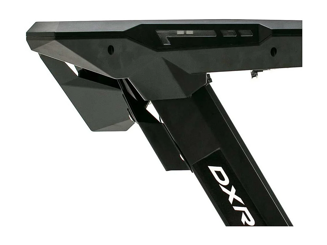 Schreibtisch in Schwarz LED Beleuchtung und Kabeldurchlass