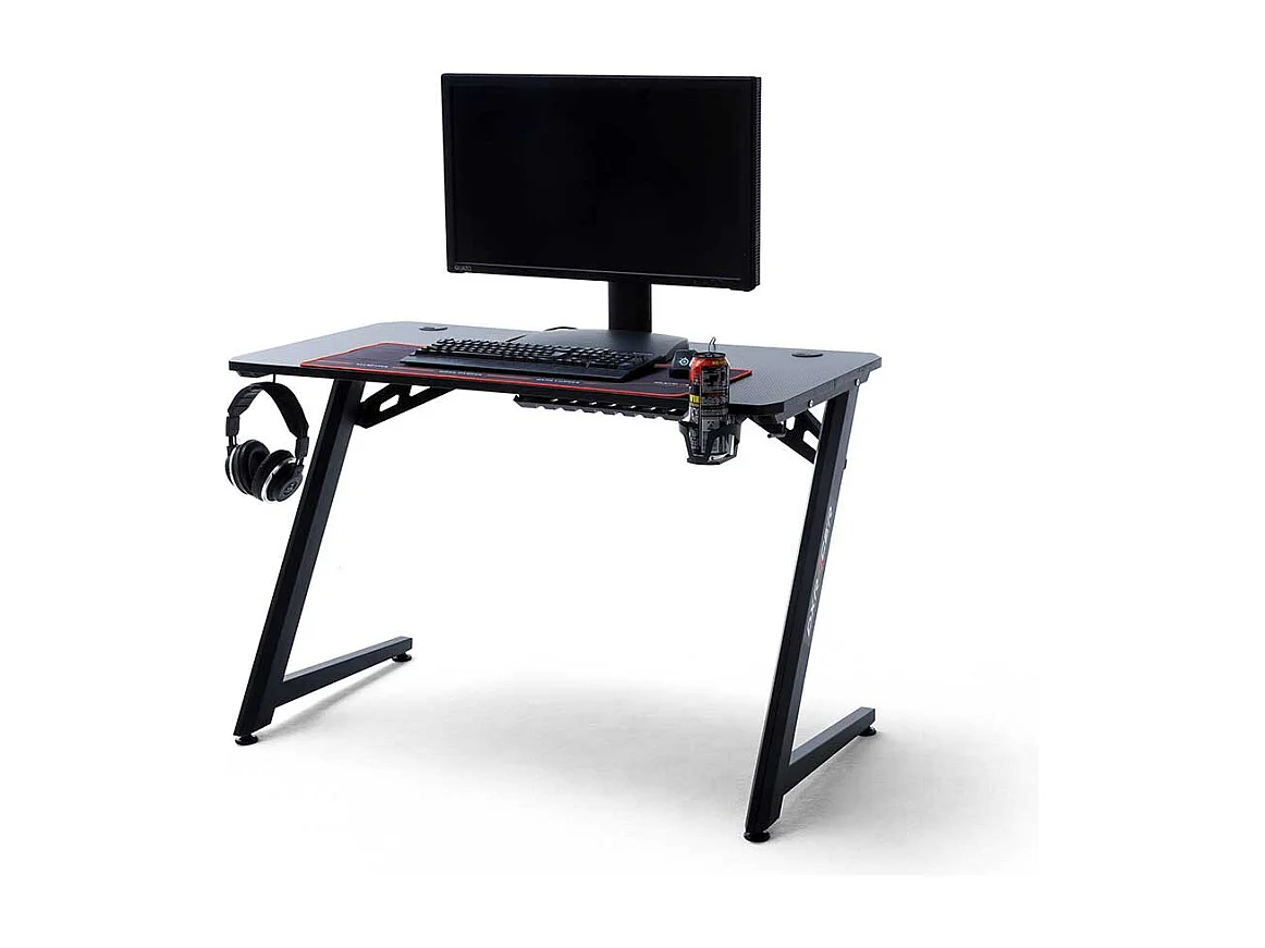 Designschreibtisch in Schwarz Kabeldurchlass