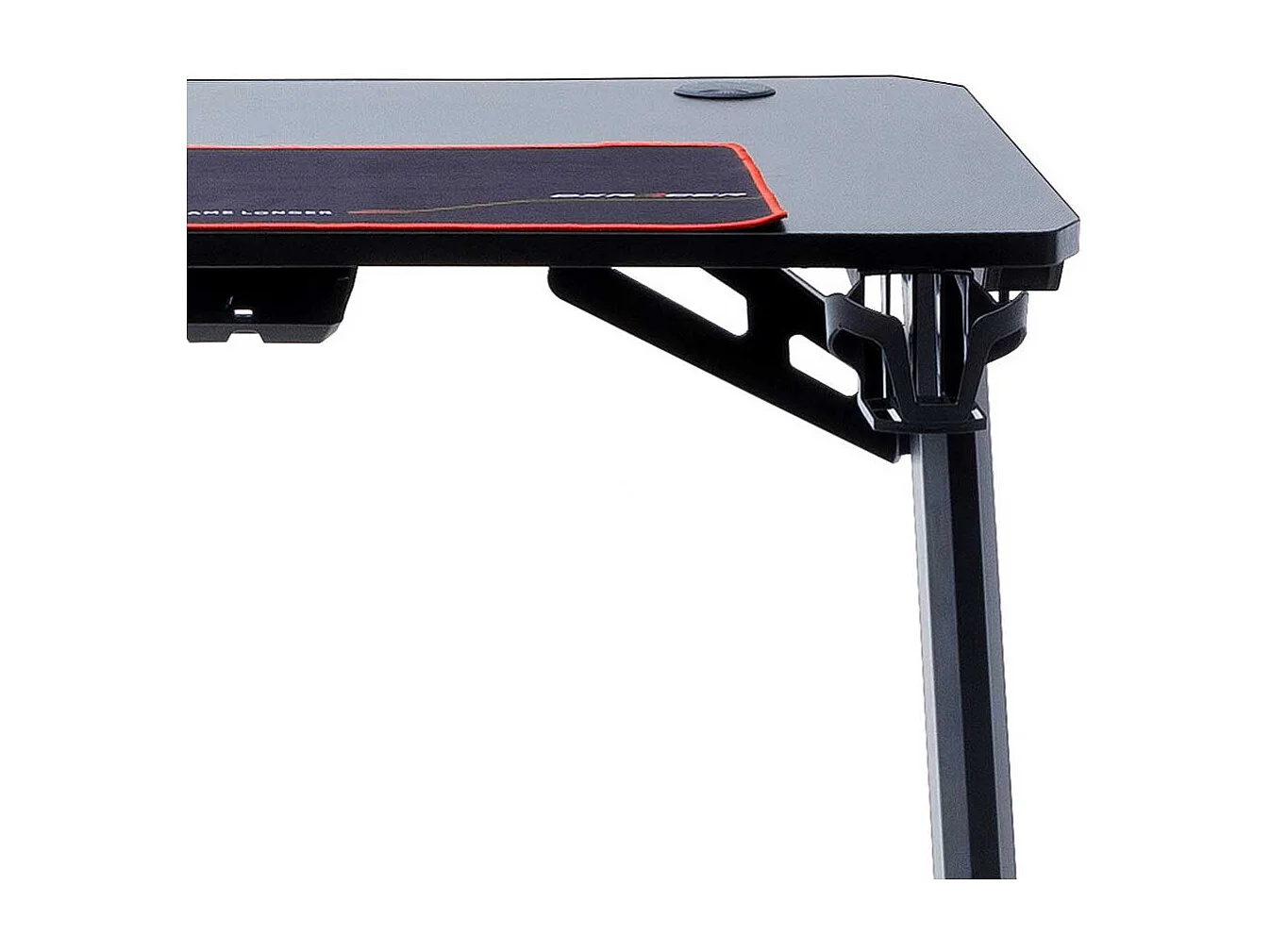 Designschreibtisch in Schwarz Kabeldurchlass