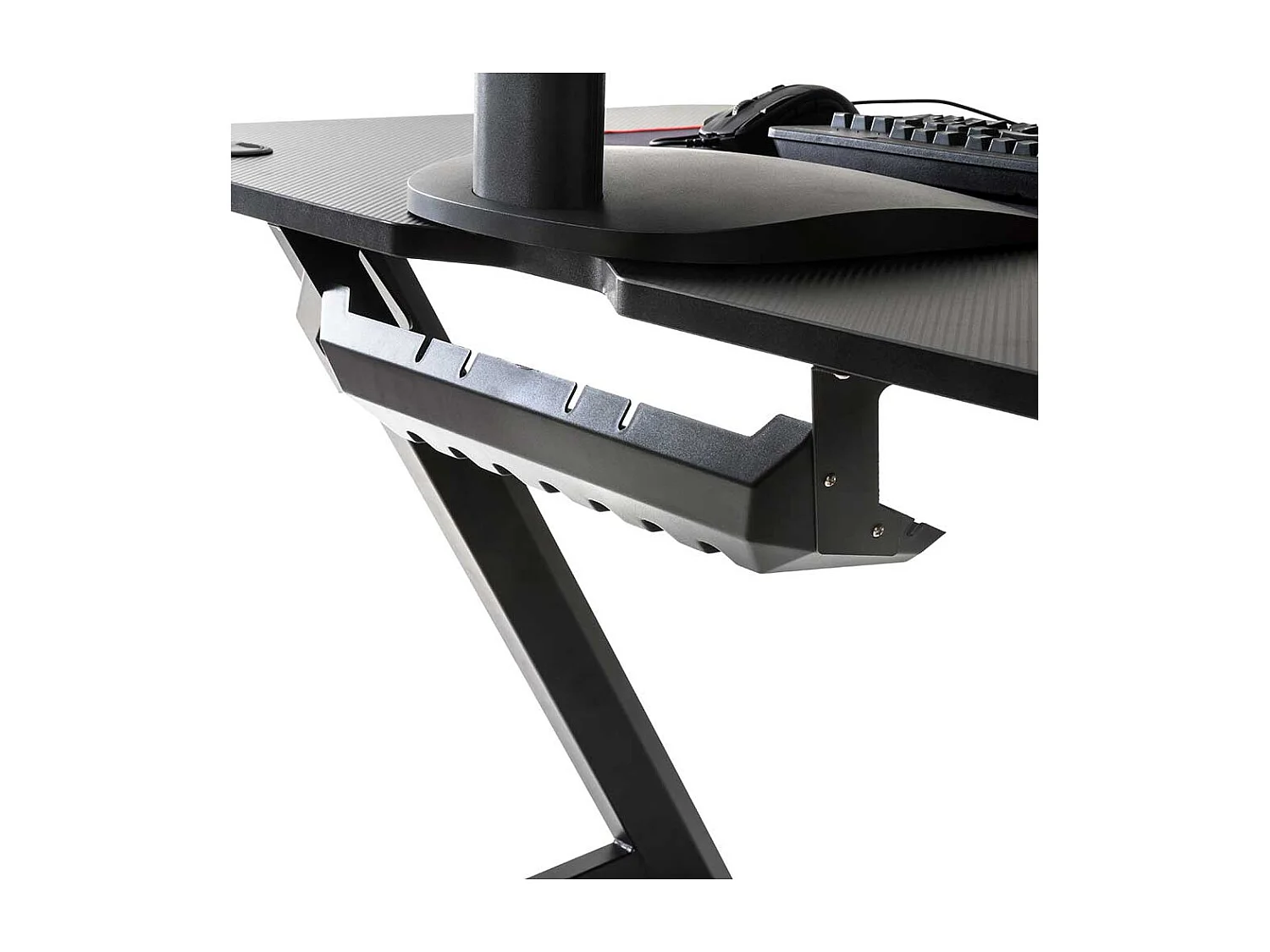 Designschreibtisch in Schwarz Kabeldurchlass