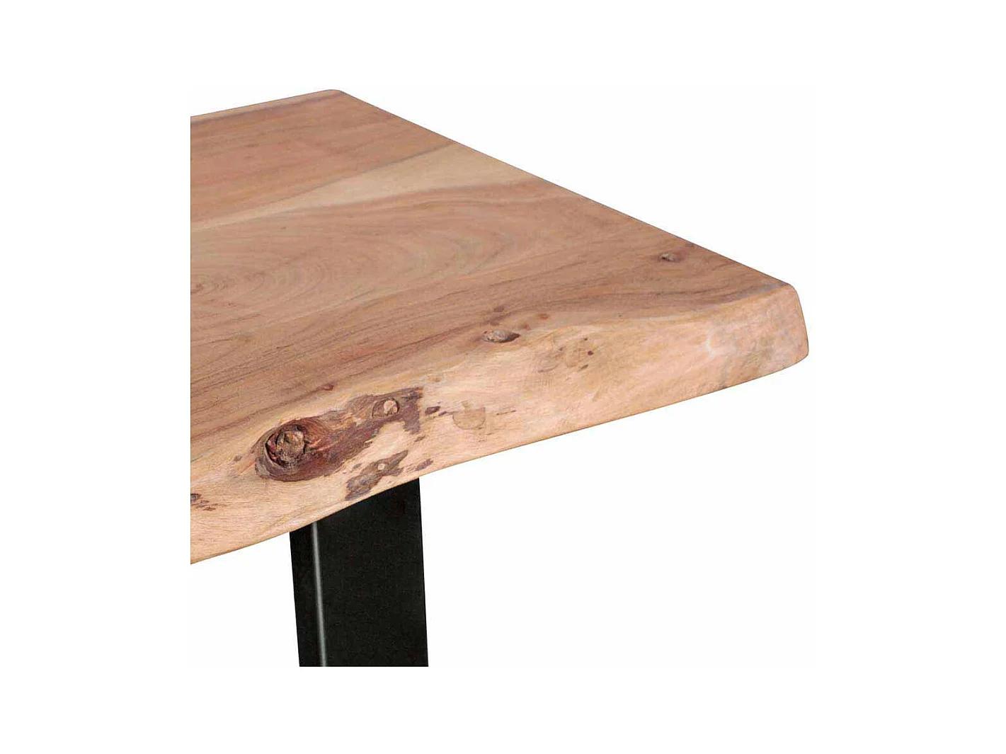 Flur Konsolentisch aus Akazie Massivholz Metall Schwarz