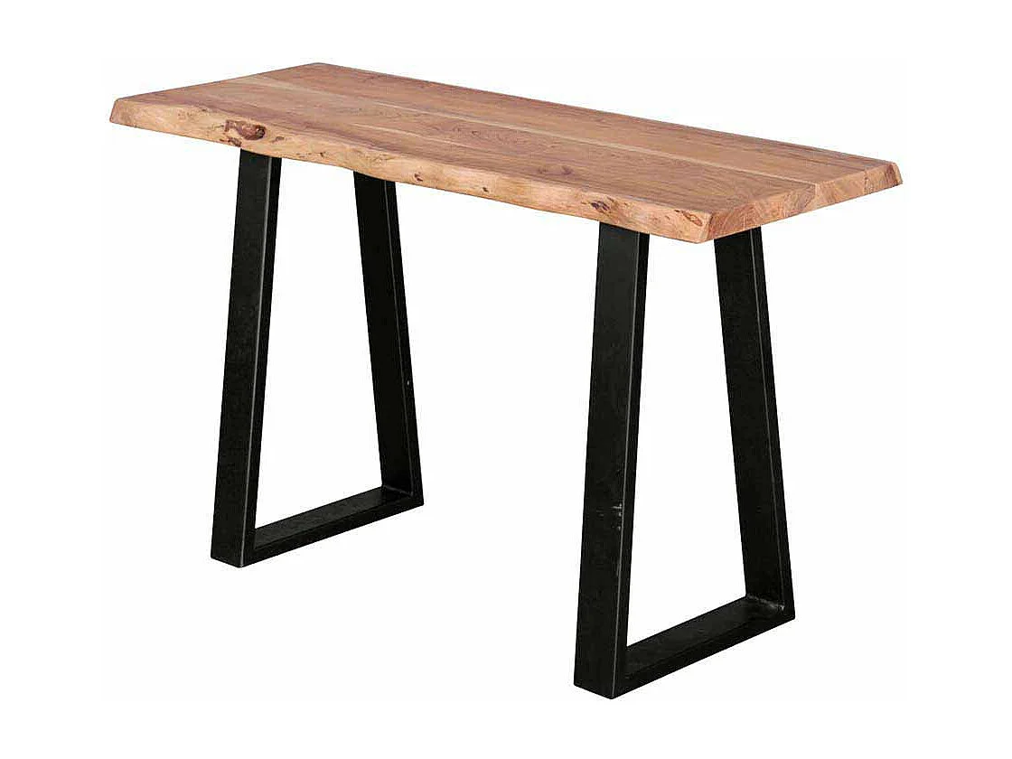 Flur Konsolentisch aus Akazie Massivholz Metall Schwarz