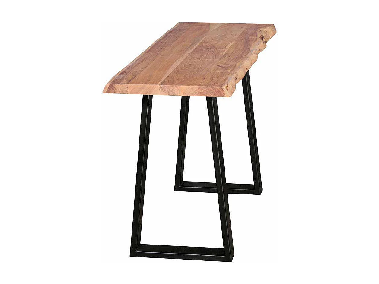 Flur Konsolentisch aus Akazie Massivholz Metall Schwarz