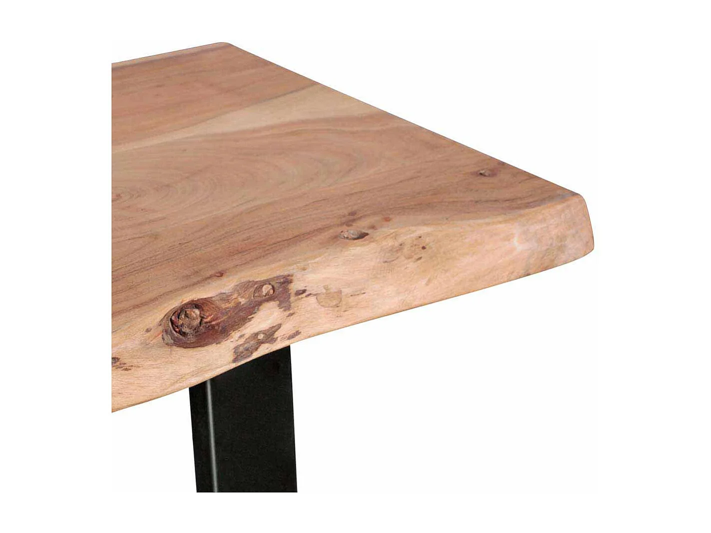 Flur Konsolentisch aus Akazie Massivholz Metall Schwarz