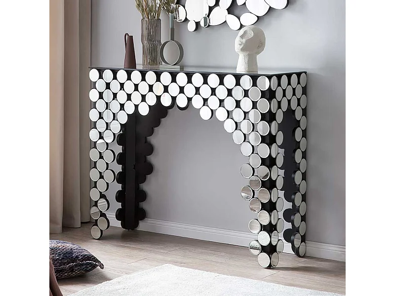 Konsolentisch verspiegelt mit rechteckiger Tischplatte Glas