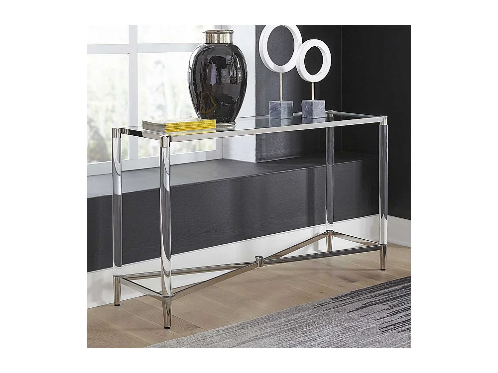 Flur Tisch Konsole aus Sicherheitsglas - Acryl Edelstahl