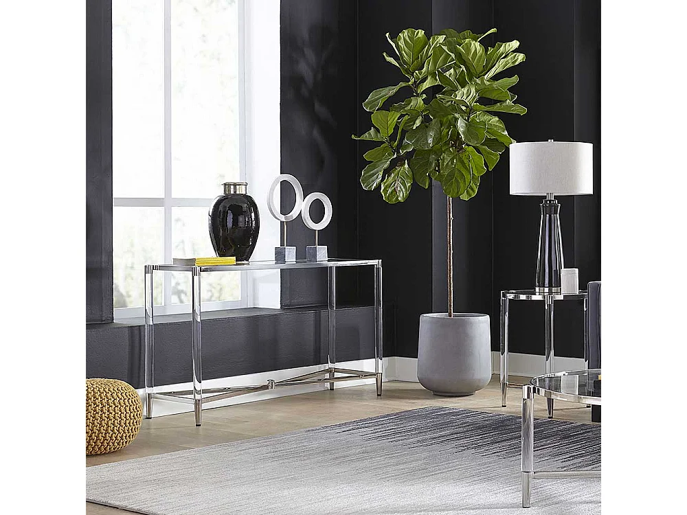 Flur Tisch Konsole aus Sicherheitsglas - Acryl Edelstahl