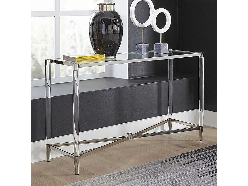 Flur Tisch Konsole aus Sicherheitsglas - Acryl Edelstahl