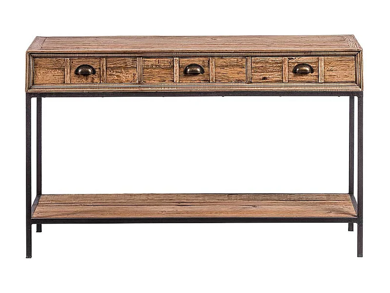 Flur Tisch aus Eiche antik Recyclingholz Vintage Look