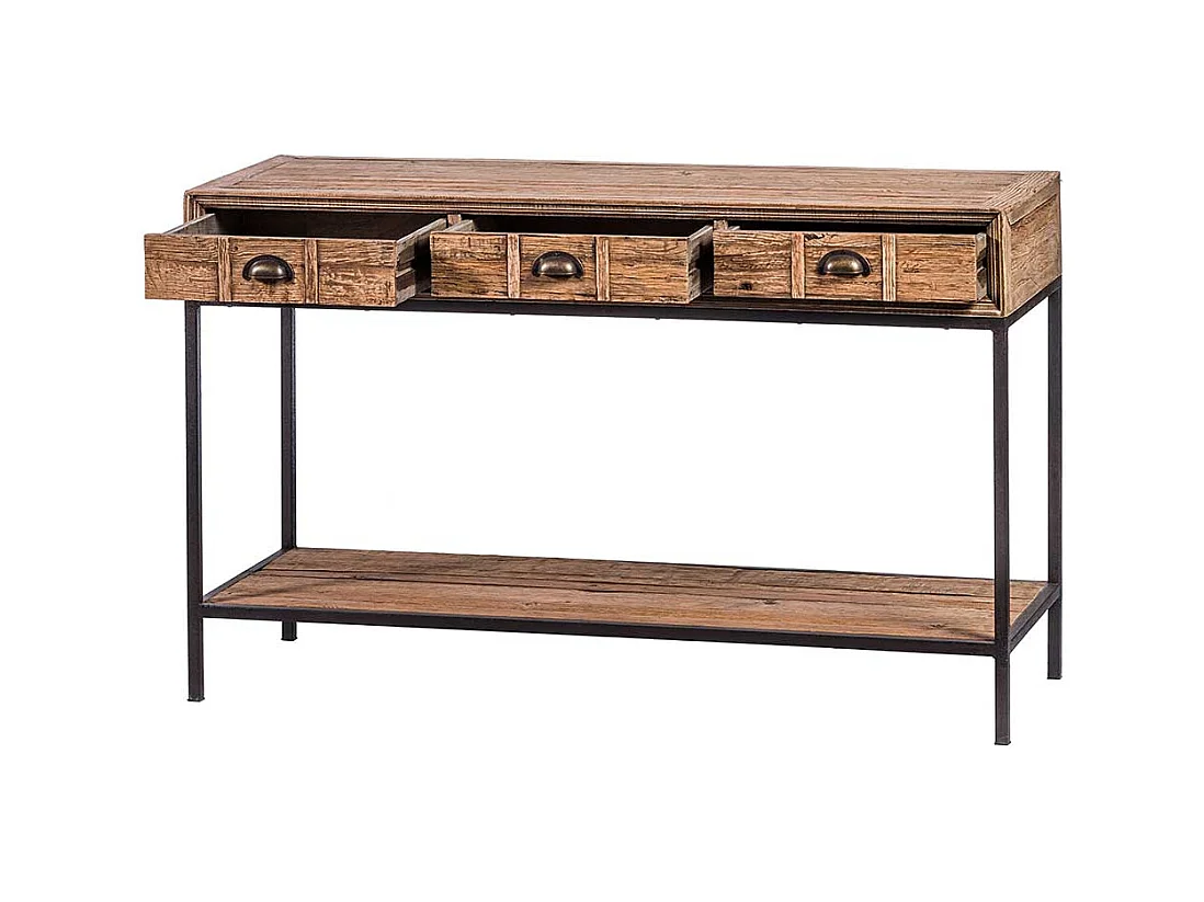 Flur Tisch aus Eiche antik Recyclingholz Vintage Look