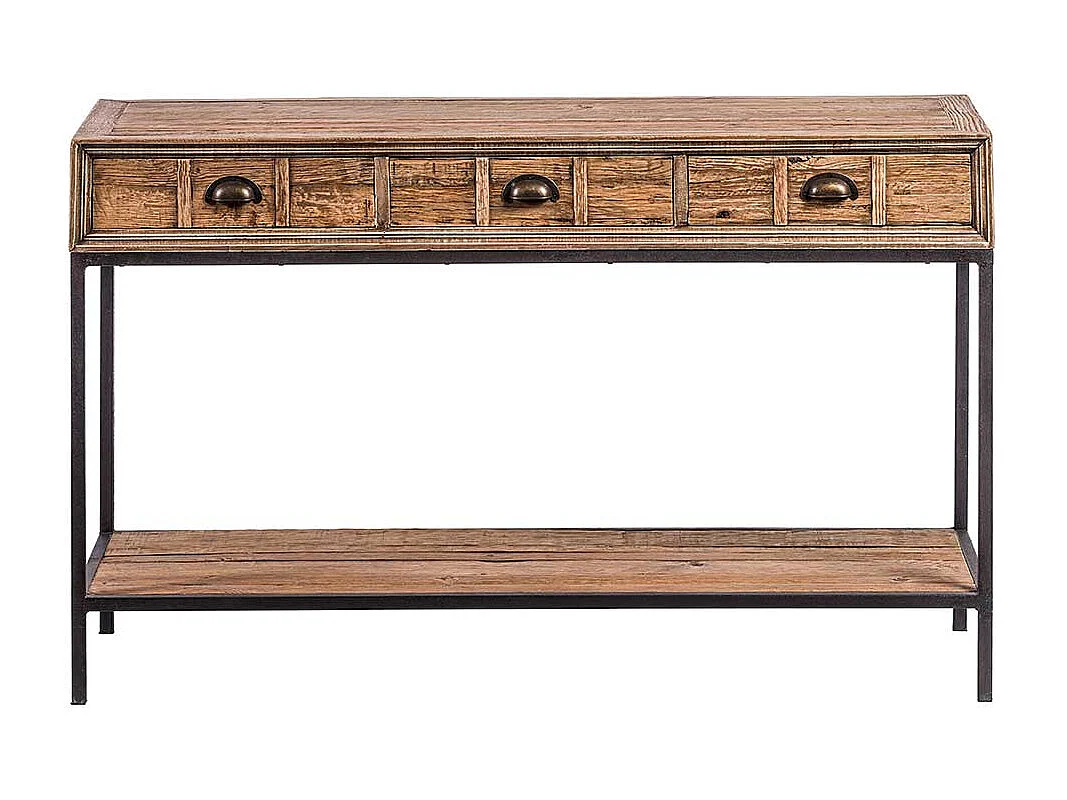 Flur Tisch aus Eiche antik Recyclingholz Vintage Look