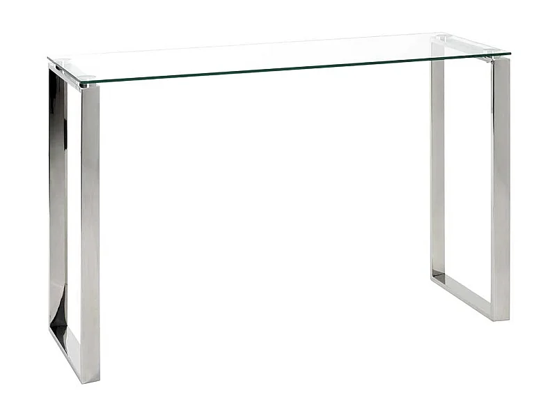 Wohnzimmertisch aus Edelstahl und Sicherheitsglas 120 cm breit