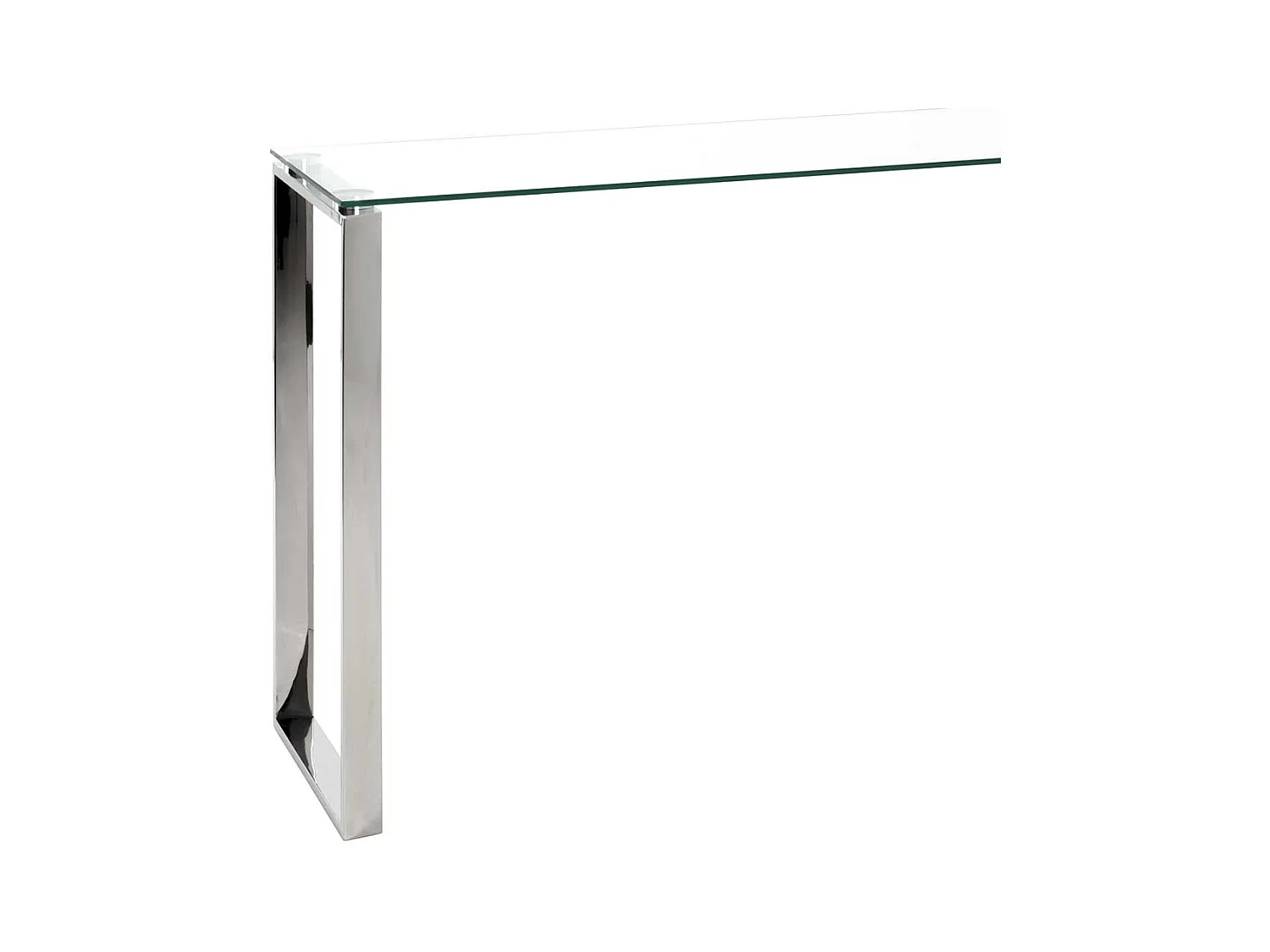 Wohnzimmertisch aus Edelstahl und Sicherheitsglas 120 cm breit