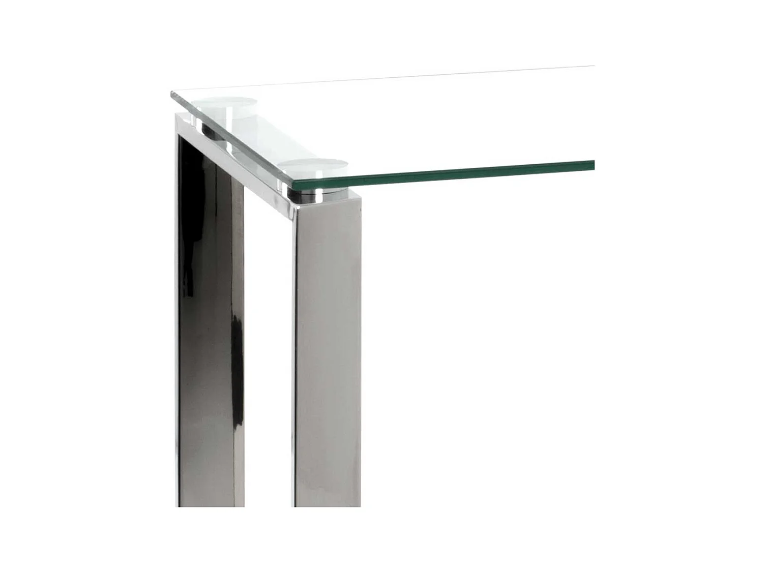 Wohnzimmertisch aus Edelstahl und Sicherheitsglas 120 cm breit