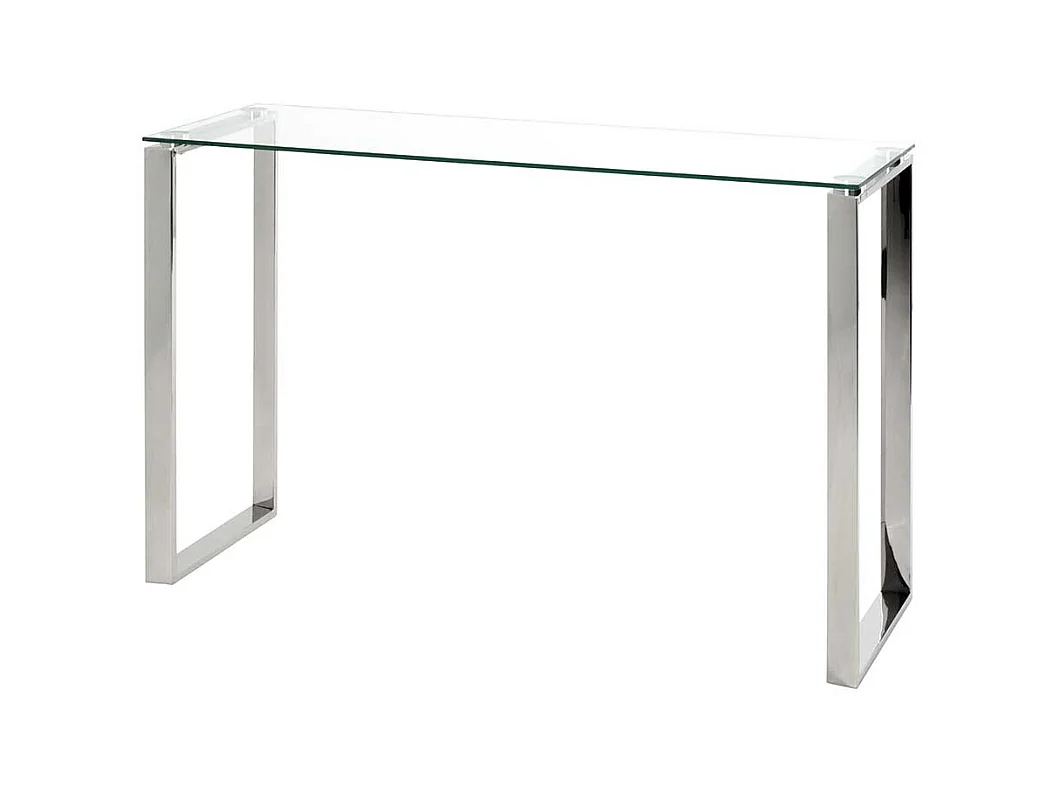 Wohnzimmertisch aus Edelstahl und Sicherheitsglas 120 cm breit