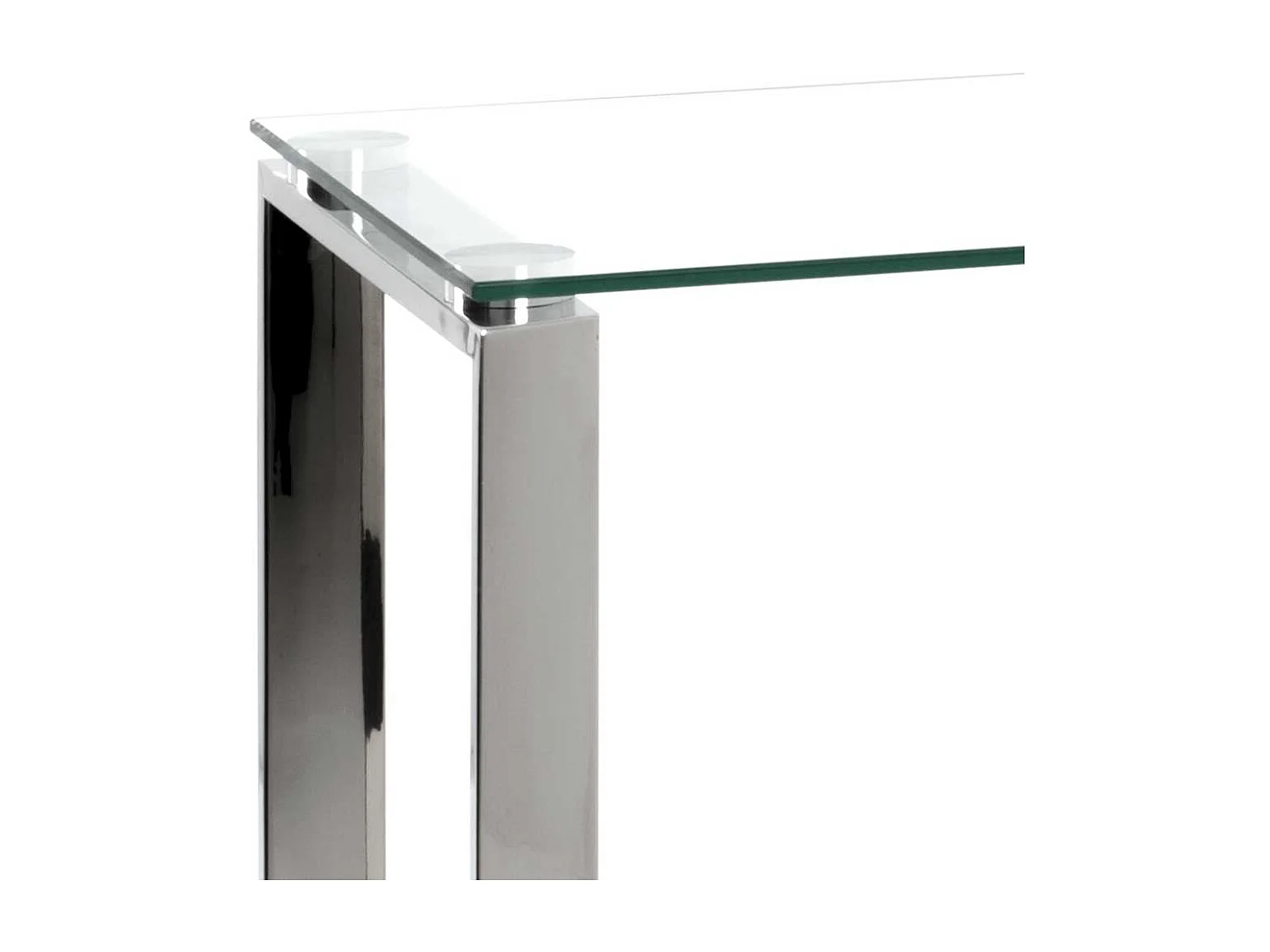 Wohnzimmertisch aus Edelstahl und Sicherheitsglas 120 cm breit