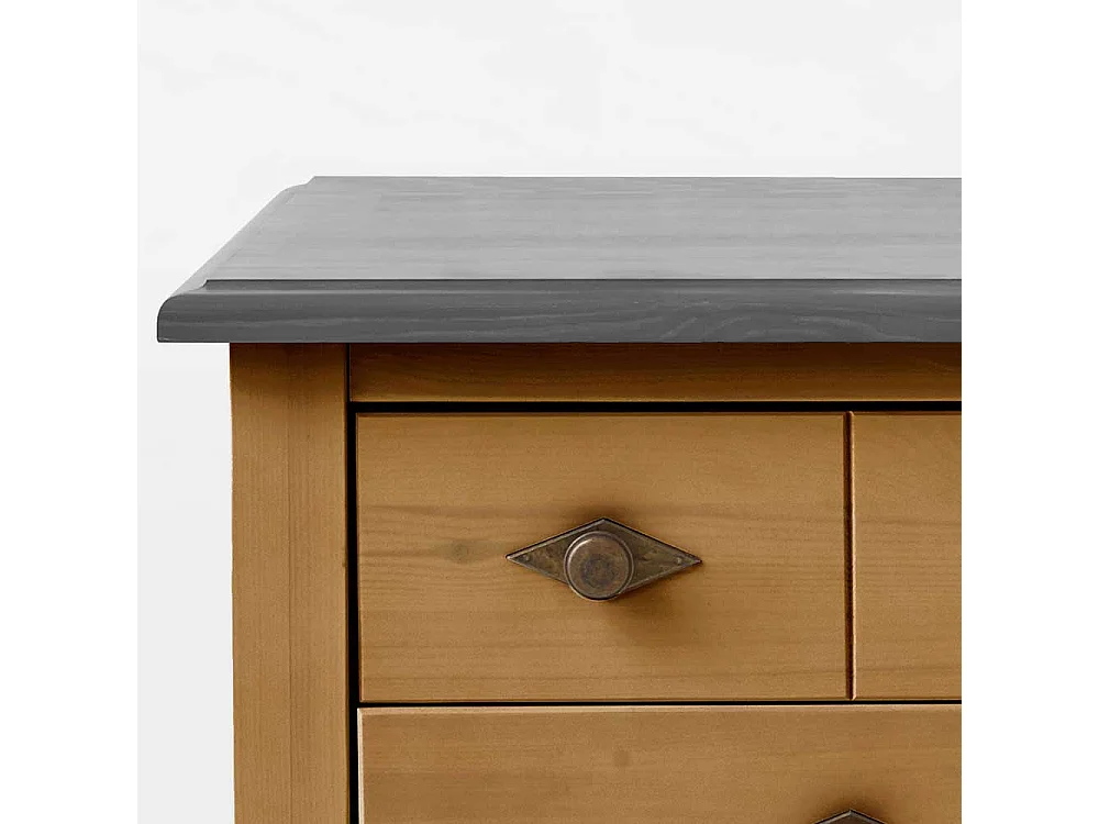 Landhaus Kommode aus Kiefer teilmassiv gebeizt und geölt