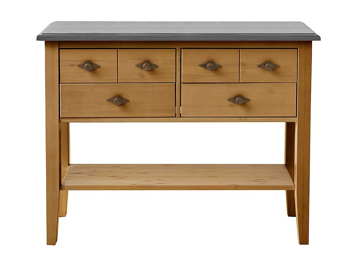 Landhaus Kommode aus Kiefer teilmassiv gebeizt und geölt