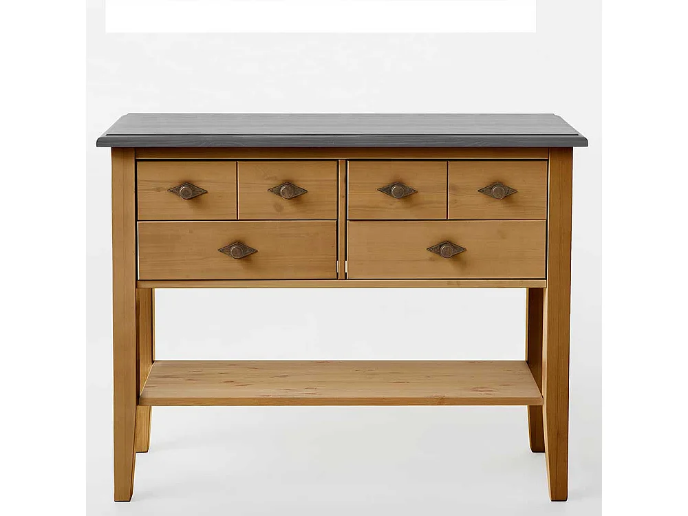 Landhaus Kommode aus Kiefer teilmassiv gebeizt und geölt