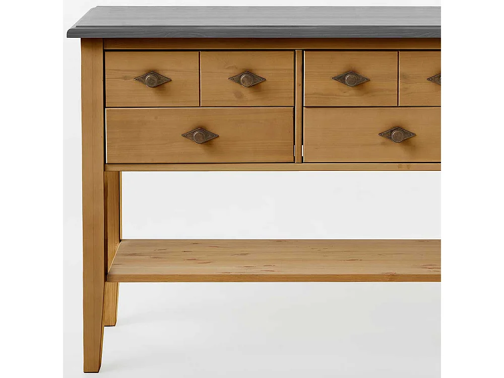 Landhaus Kommode aus Kiefer teilmassiv gebeizt und geölt