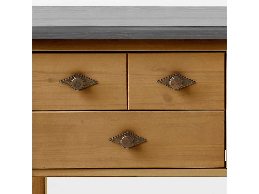 Landhaus Kommode aus Kiefer teilmassiv gebeizt und geölt