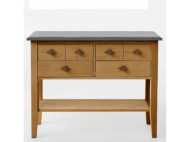 Landhaus Kommode aus Kiefer teilmassiv gebeizt und geölt