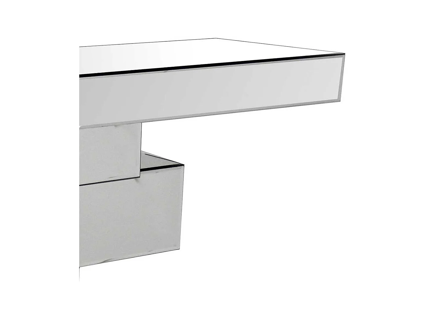 Design Konsolentisch aus Spiegelglas 80 cm hoch