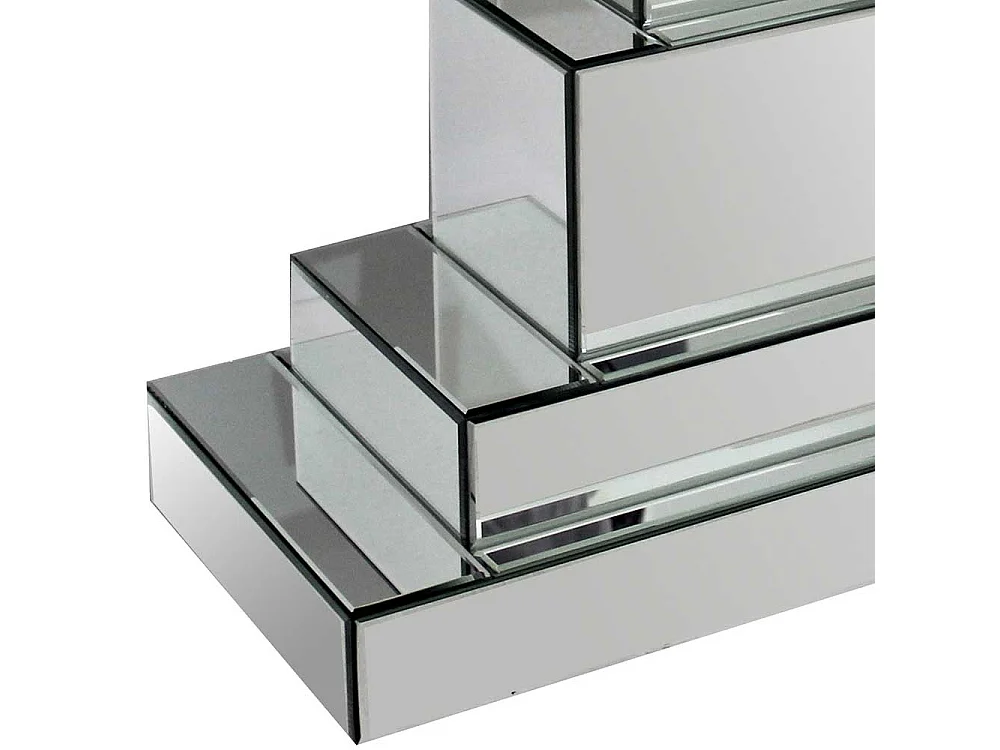 Design Konsolentisch aus Spiegelglas 80 cm hoch