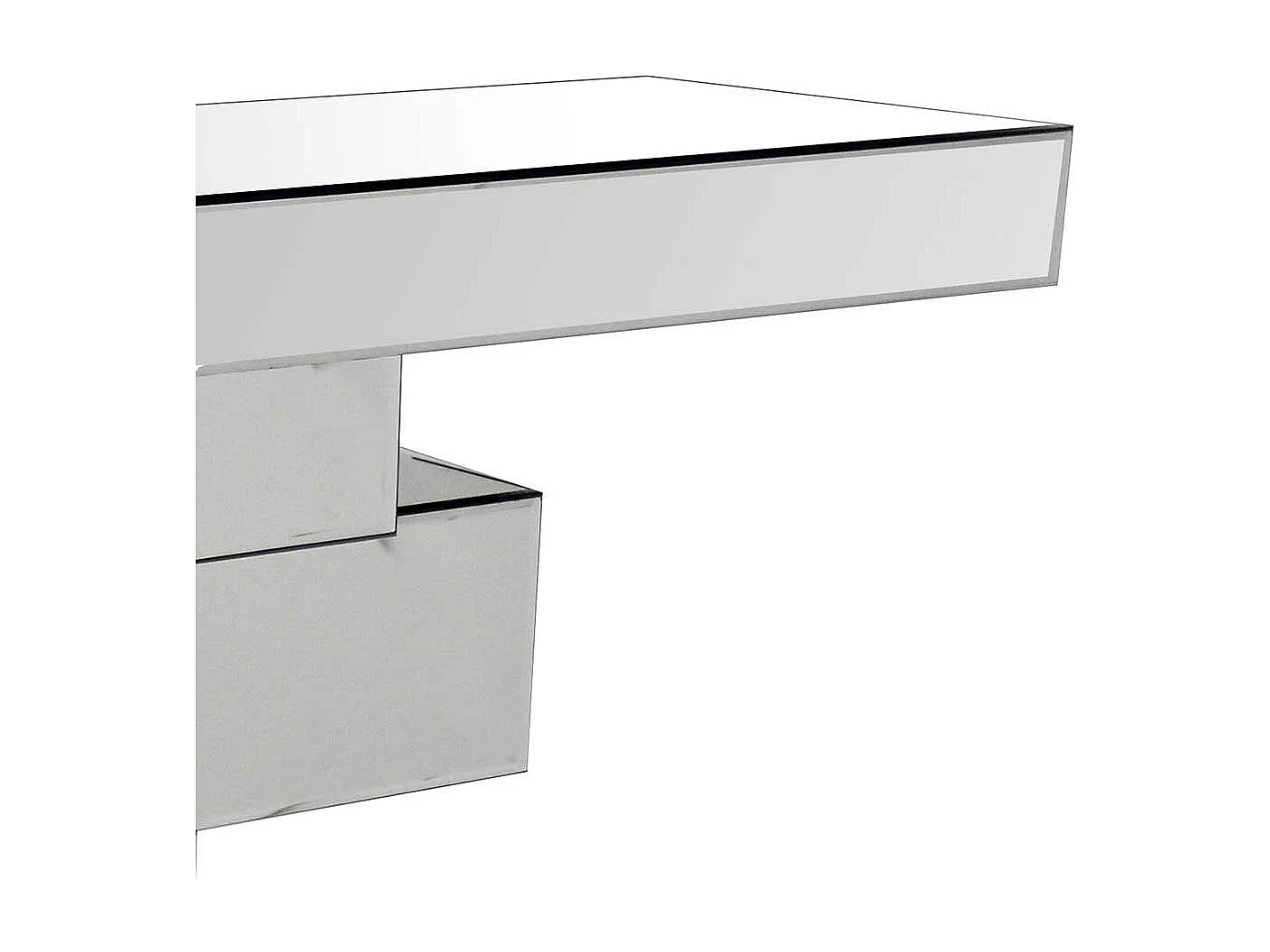 Design Konsolentisch aus Spiegelglas 80 cm hoch