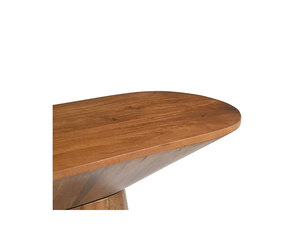 Bartisch Konsolentisch aus Mangobaum Massivholz auf Säulengestell