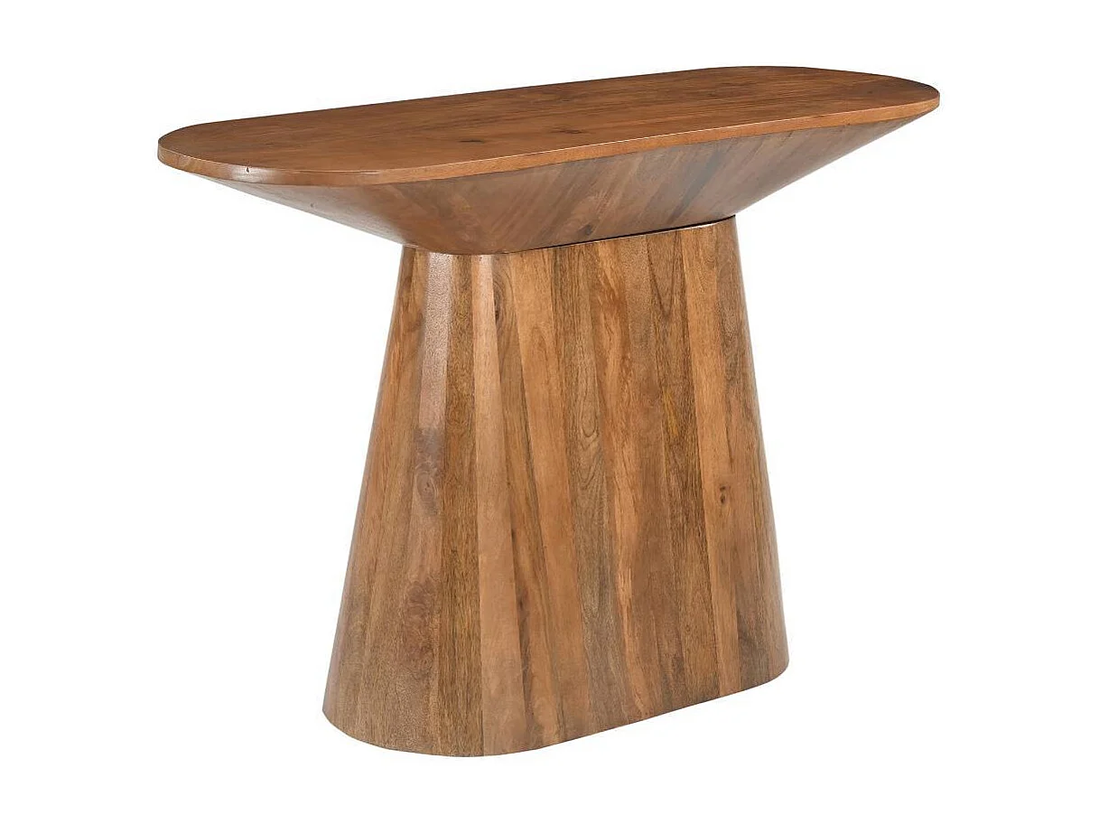 Bartisch Konsolentisch aus Mangobaum Massivholz auf Säulengestell