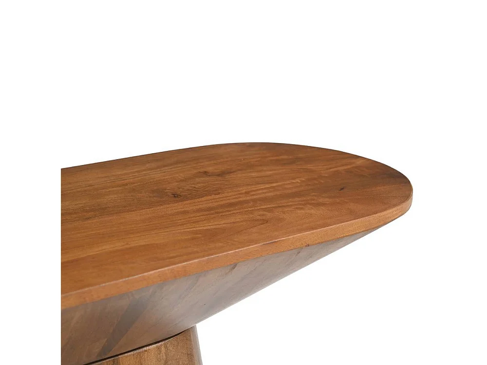 Bartisch Konsolentisch aus Mangobaum Massivholz auf Säulengestell