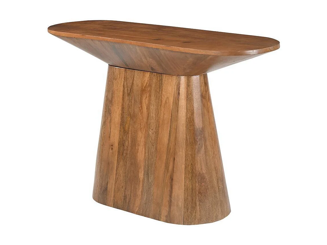 Bartisch Konsolentisch aus Mangobaum Massivholz auf Säulengestell