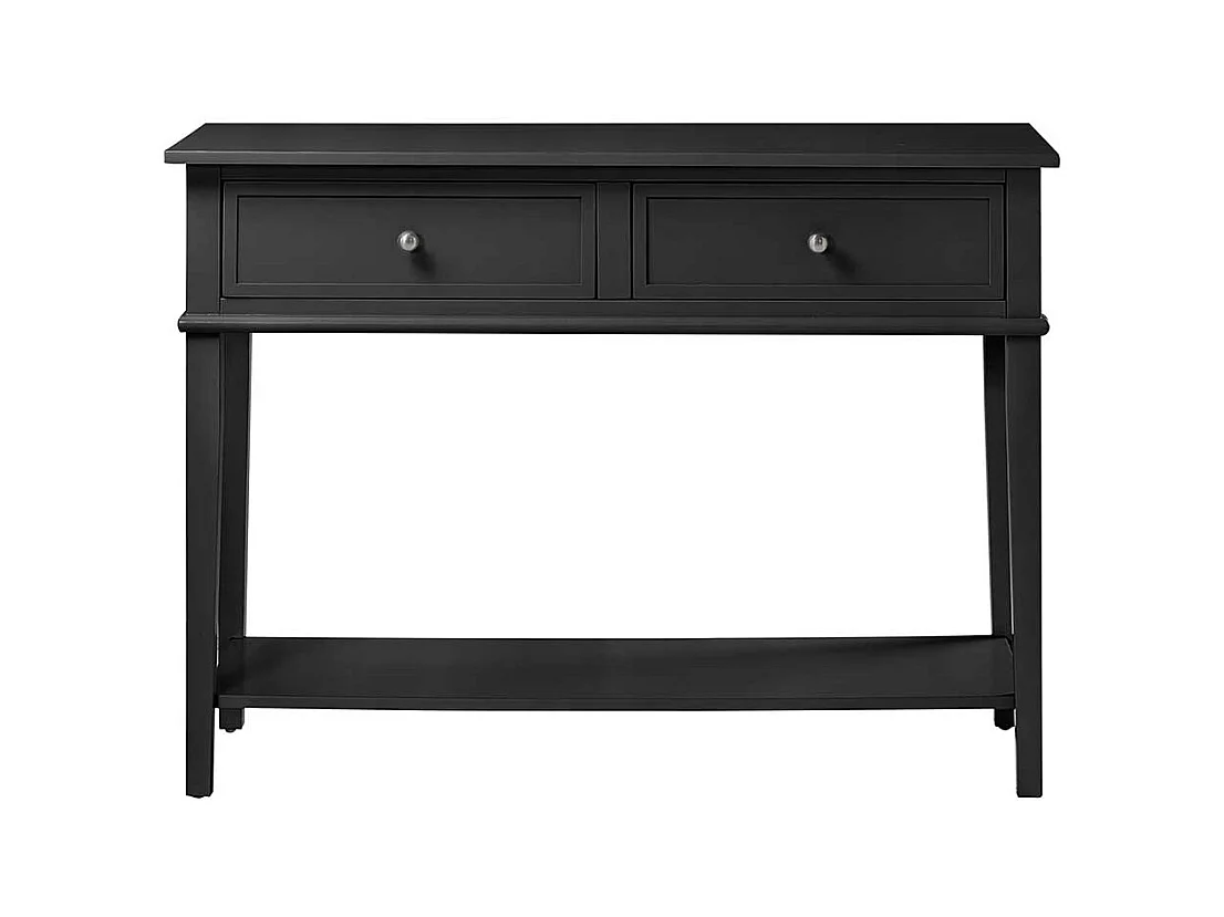 Schwarzer Konsolentisch im Landhausstil zwei Schubladen