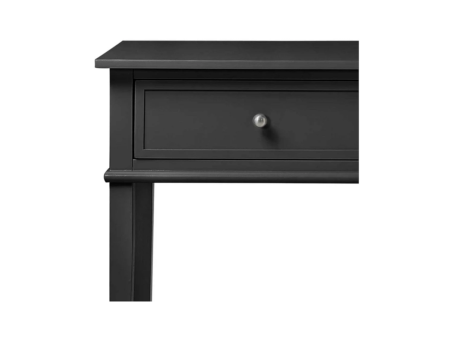 Schwarzer Konsolentisch im Landhausstil zwei Schubladen