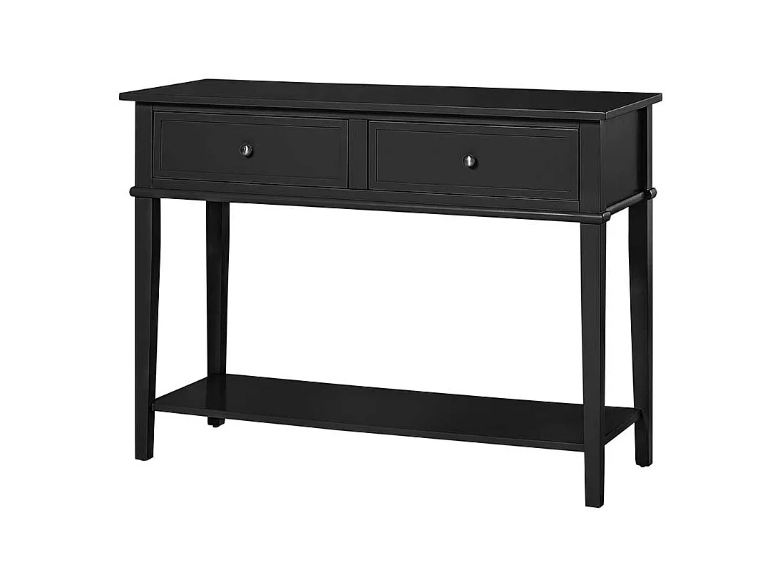 Schwarzer Konsolentisch im Landhausstil zwei Schubladen
