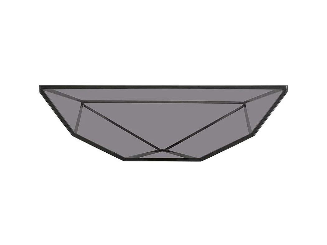 Glas Konsolentisch mit Trapezgestell aus Edelstahl 140 cm breit