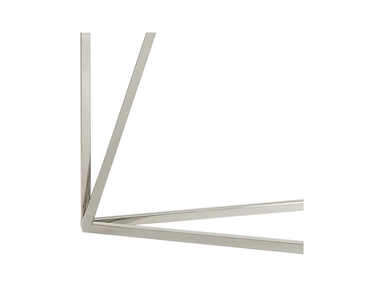 Glas Konsolentisch mit Trapezgestell aus Edelstahl 140 cm breit