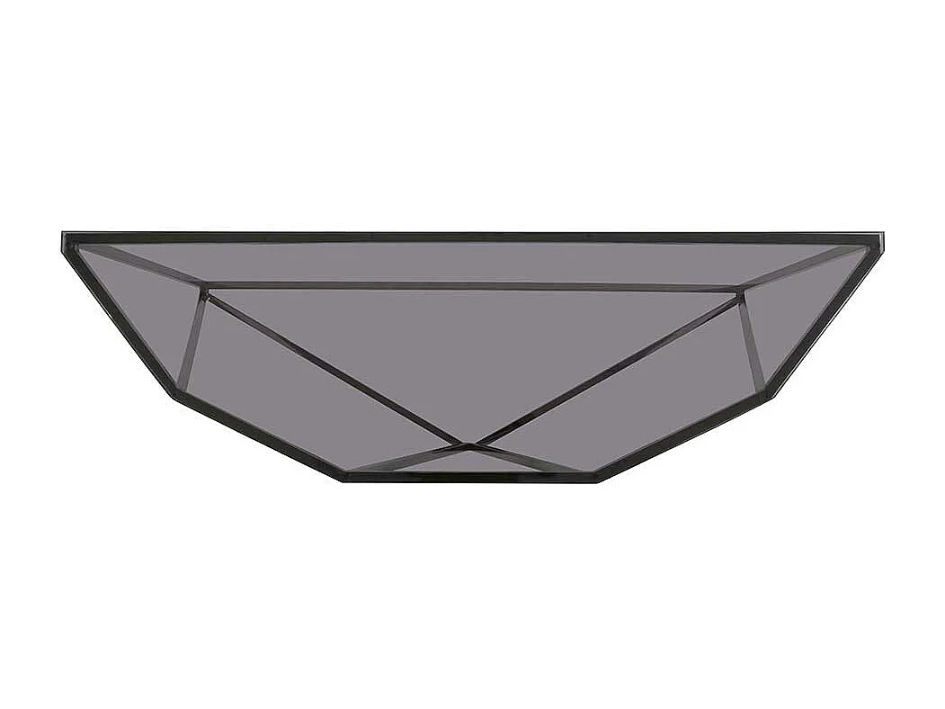 Glas Konsolentisch mit Trapezgestell aus Edelstahl 140 cm breit