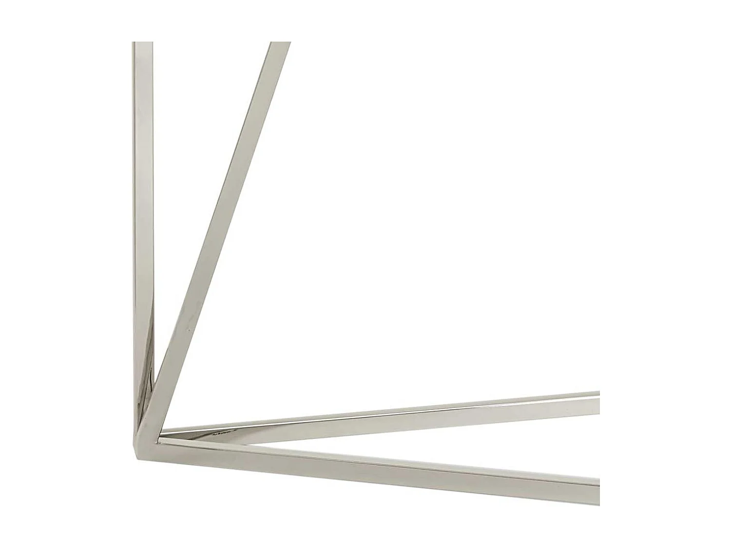 Glas Konsolentisch mit Trapezgestell aus Edelstahl 140 cm breit