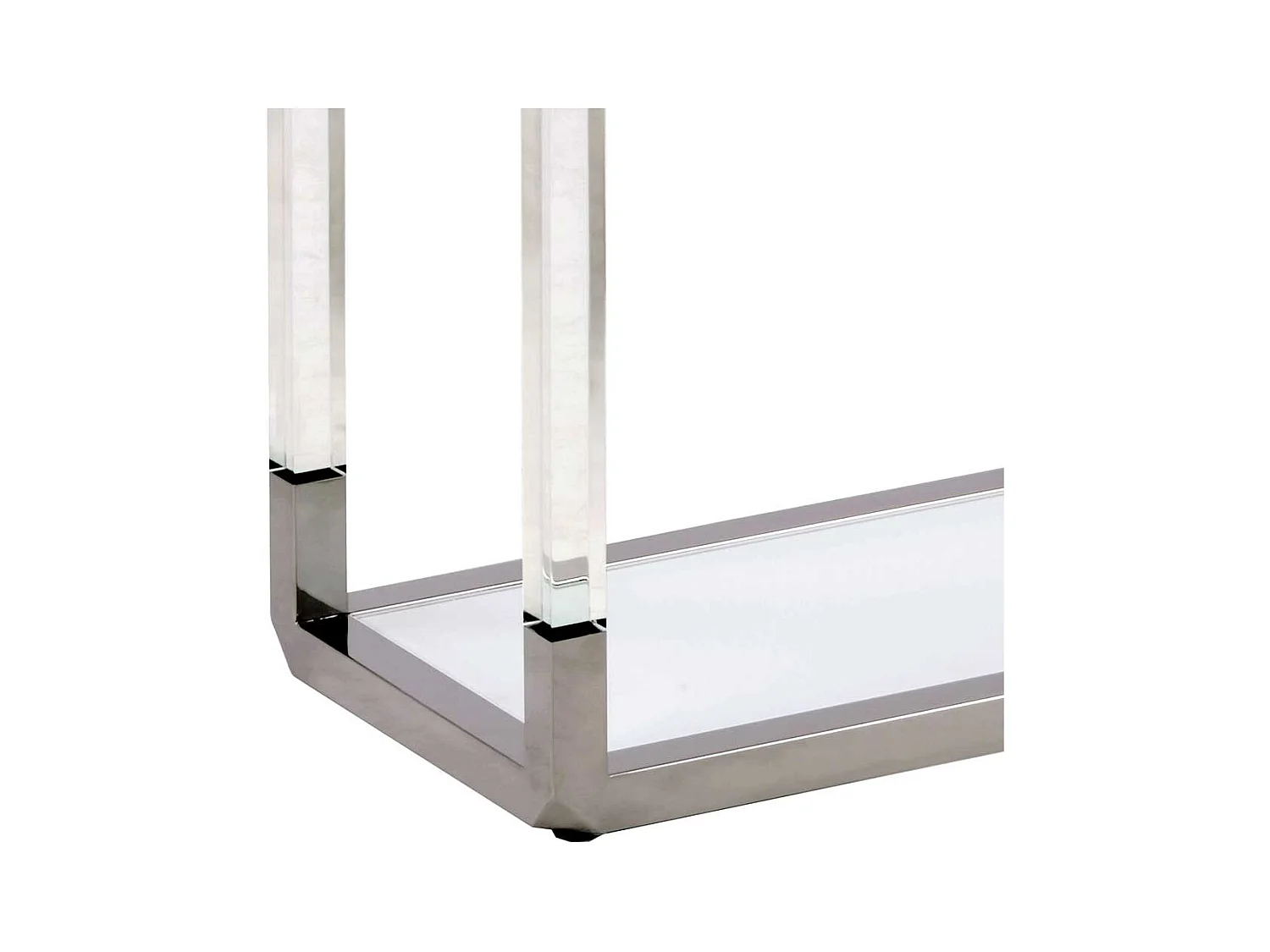 Design Konsolentisch in Weiß und Transparent Edelstahl und Glas