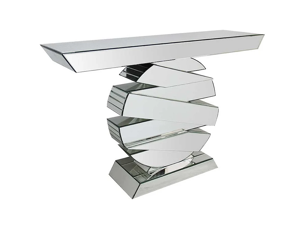 Designtisch aus Spiegelglas 80 cm hoch