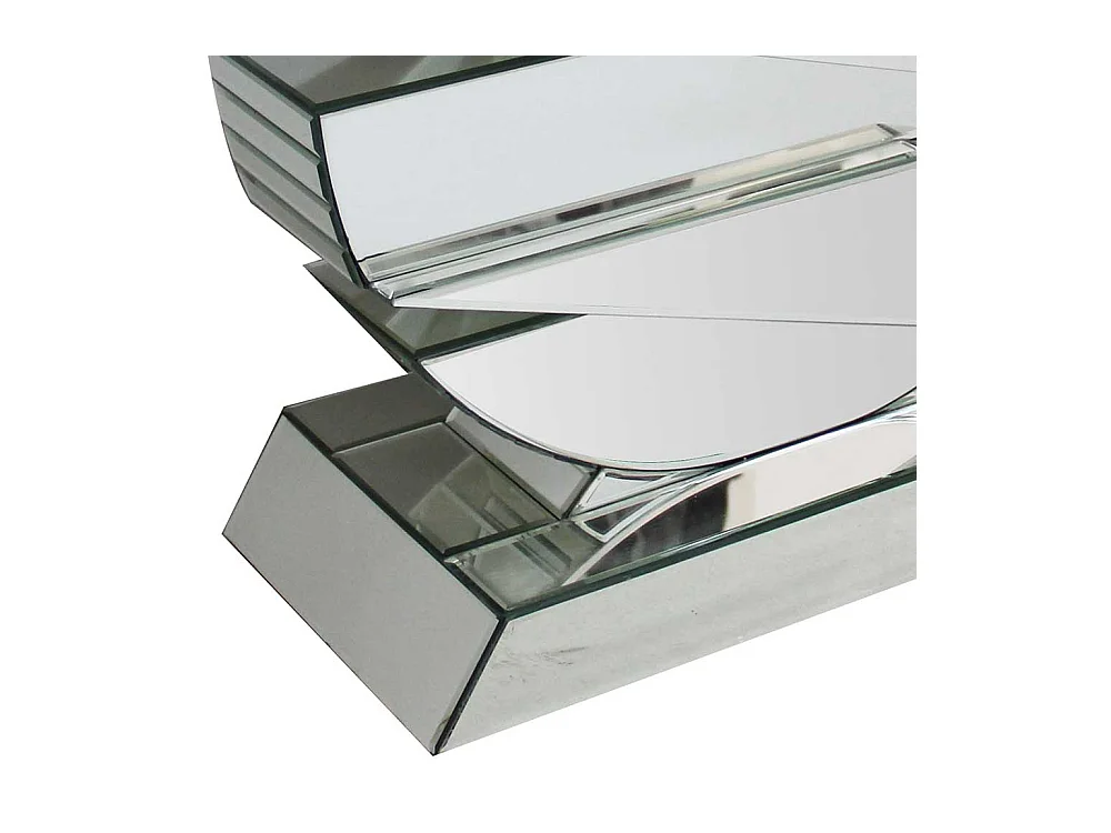 Designtisch aus Spiegelglas 80 cm hoch